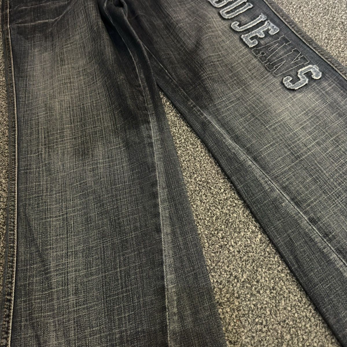 Hypebeast Special Raw Indigo Denim Baggy Flared Fubu Jeans Streetwear Size US 31 - 5 Thumbnail
