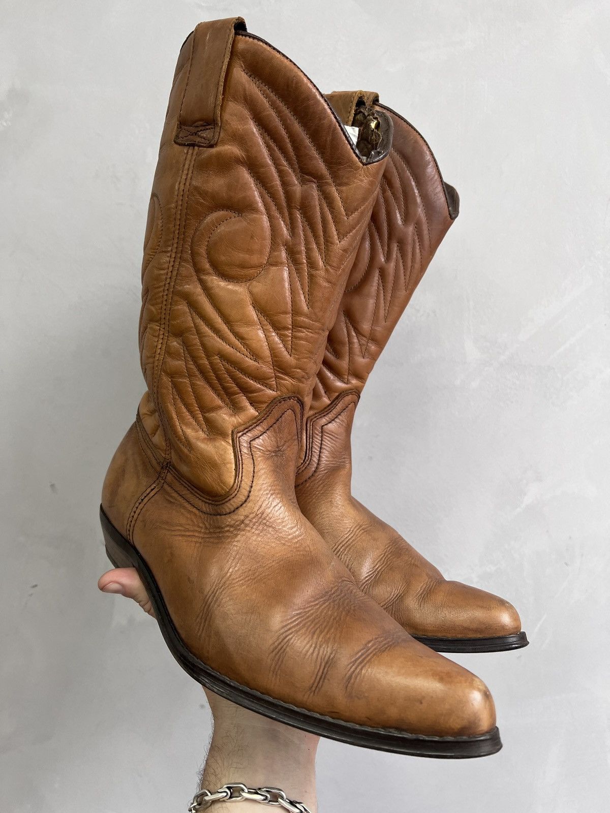 Other MOTO WESTERN GUIDI BUFFALO STYLE LEATHER BOOTS 90s Size US 10 / EU 43 - 10 Thumbnail