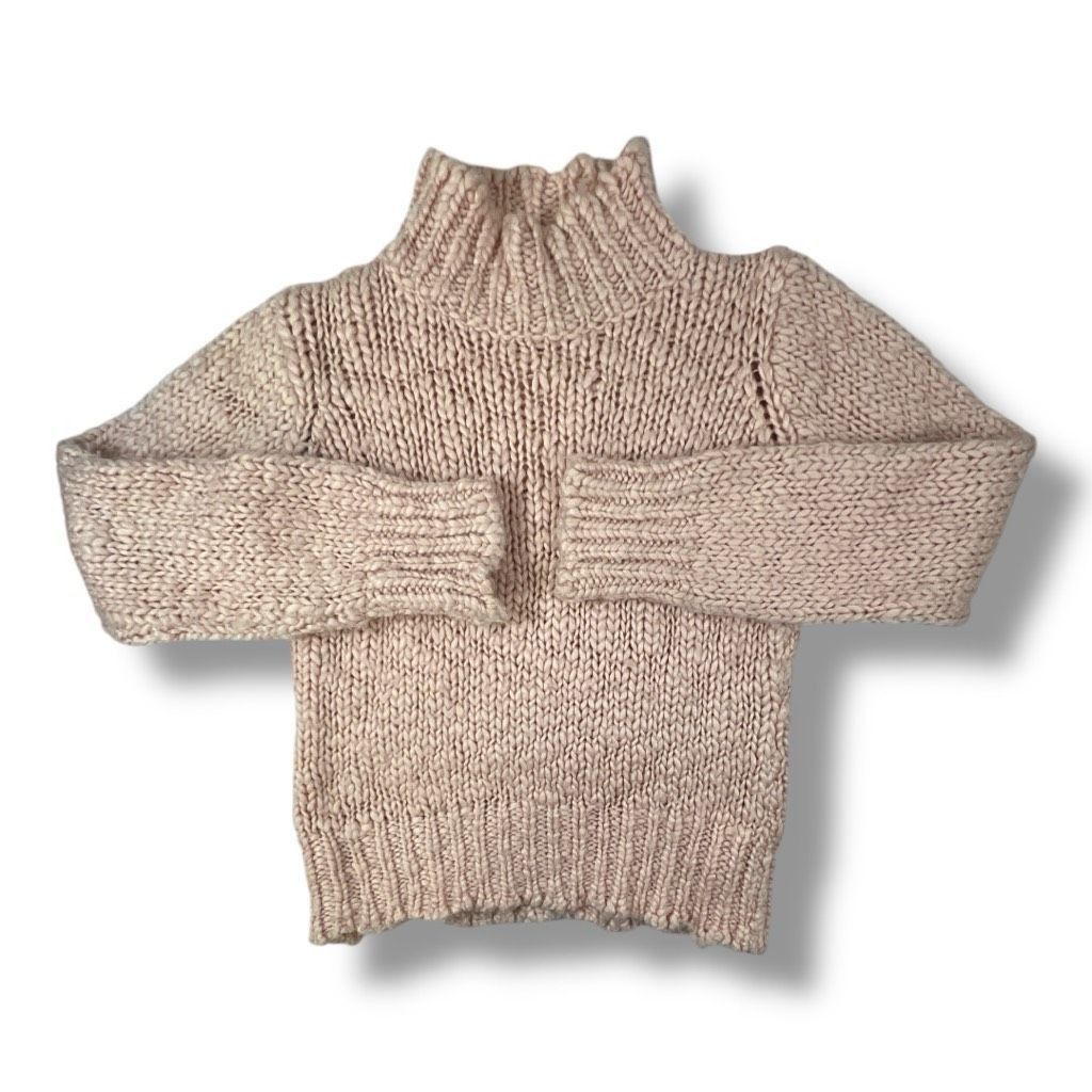 Free People Free People Pink Wool Mock Neck Chunky Sweater Size Medium Size M / US 6-8 / IT 42-44 - 1 Thumbnail