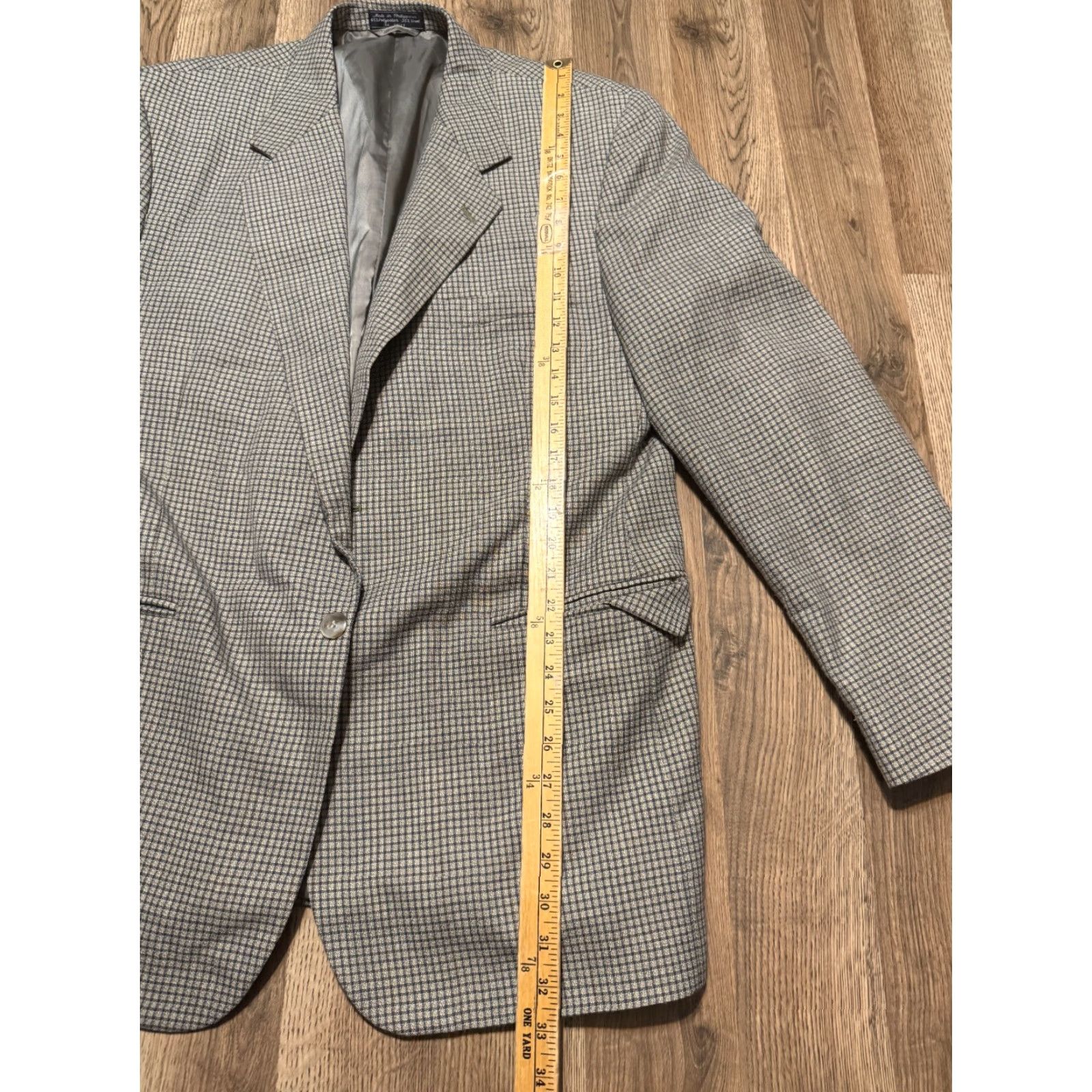 Vintage Marco Careth Blazer, Men’s XL, Brown Blue Grey, Button Up, Jacket, Vintage No, Regular Fit Size 46R - 7 Thumbnail