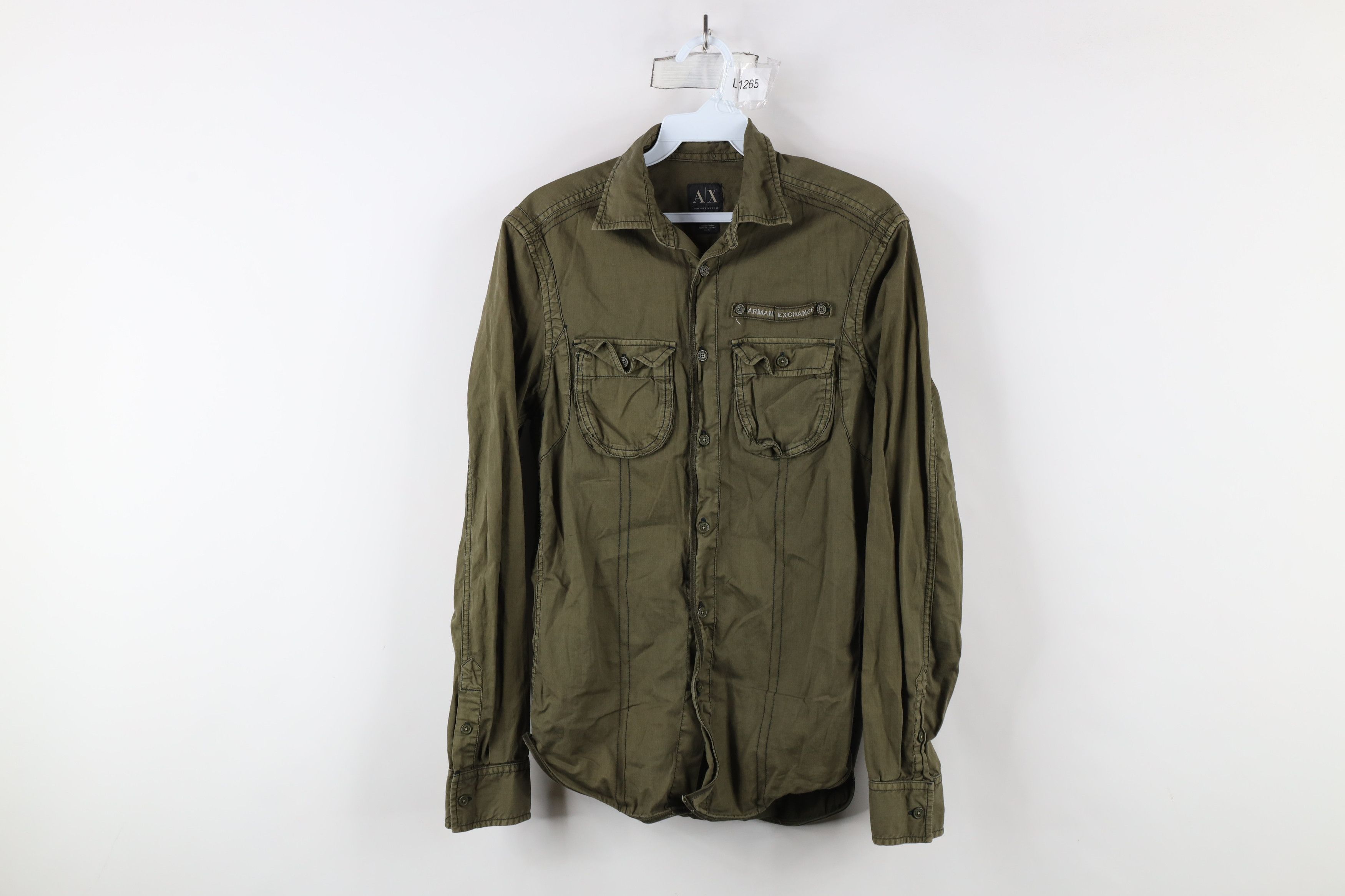 Armani Exchange × Vintage Armani Exchange Out Military Style Field Button Shirt Green Size US XS / EU 42 / 0 - 1 Thumbnail