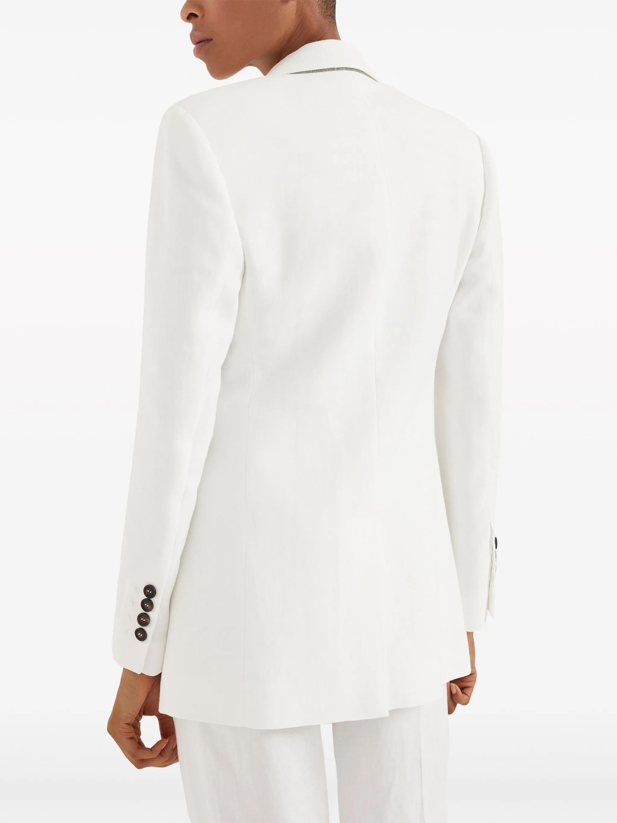 Brunello Cucinelli o1y0725 Blazer in White Size L / US 10 / IT 46 - 5 Thumbnail