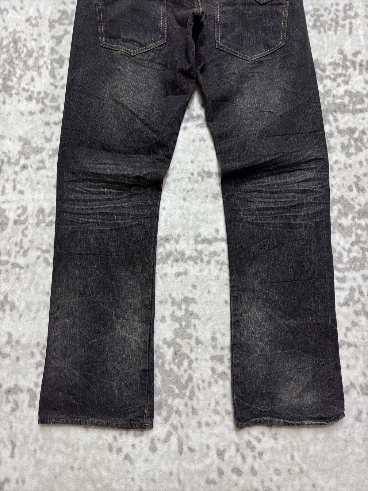 Hysteric Glamour Jack Serika Punk Whisker Faded Black Denim Jeans Patch Logo Size US 31 - 10 Thumbnail