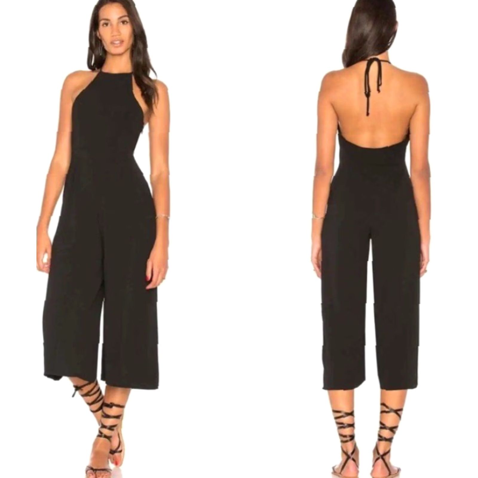 Show Me Your MuMu NWT Show Me Your MuMu Julianne Jumpsuit L Black Women's One-Piece Sleeveless Polyester Spandex Jump Suit Size 36" / US 14 / IT 50 - 2 Thumbnail