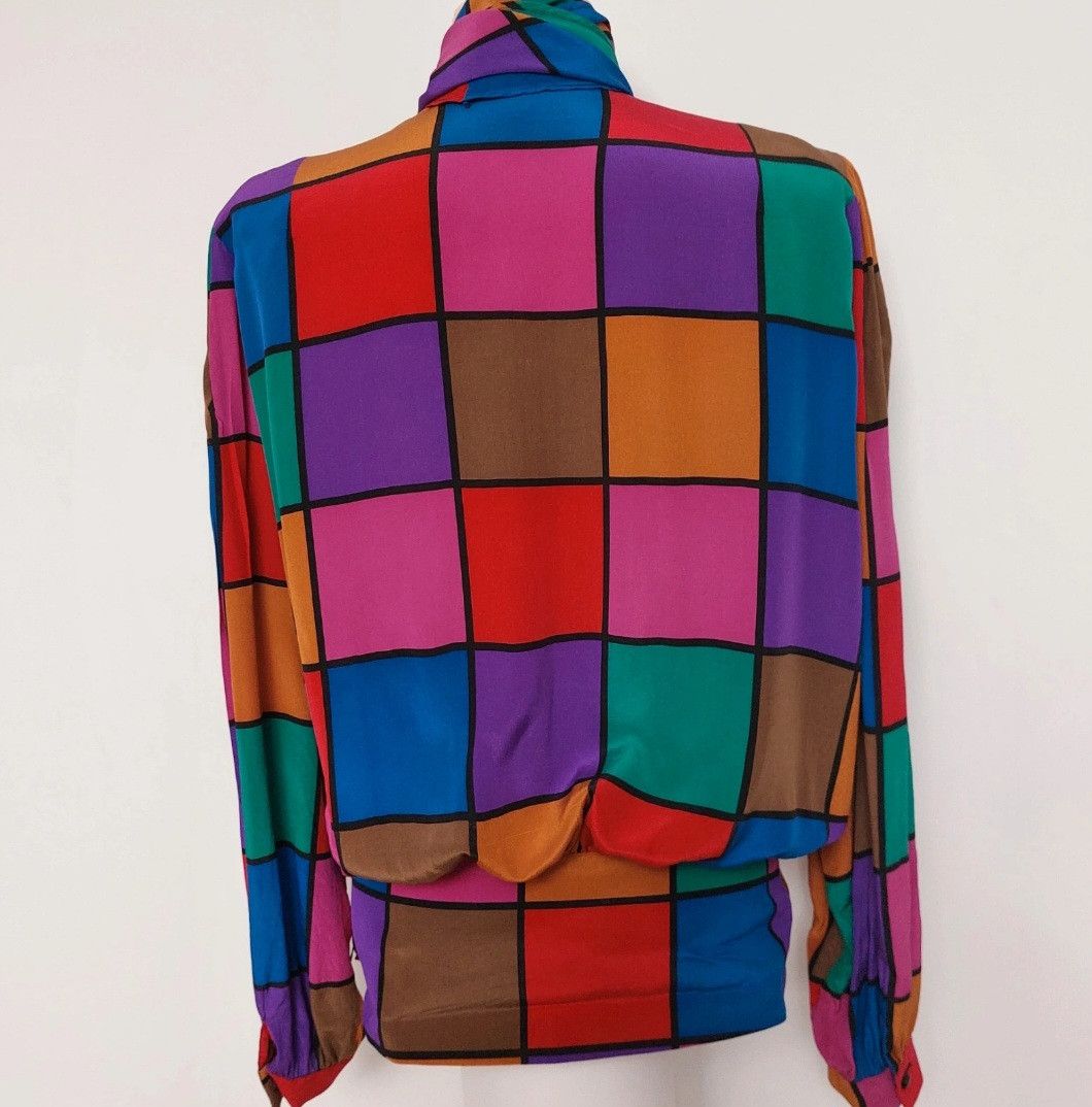 Vintage Stanner München silk blouse + neck tie set Size XL / US 12-14 / IT 48-50 - 5 Thumbnail