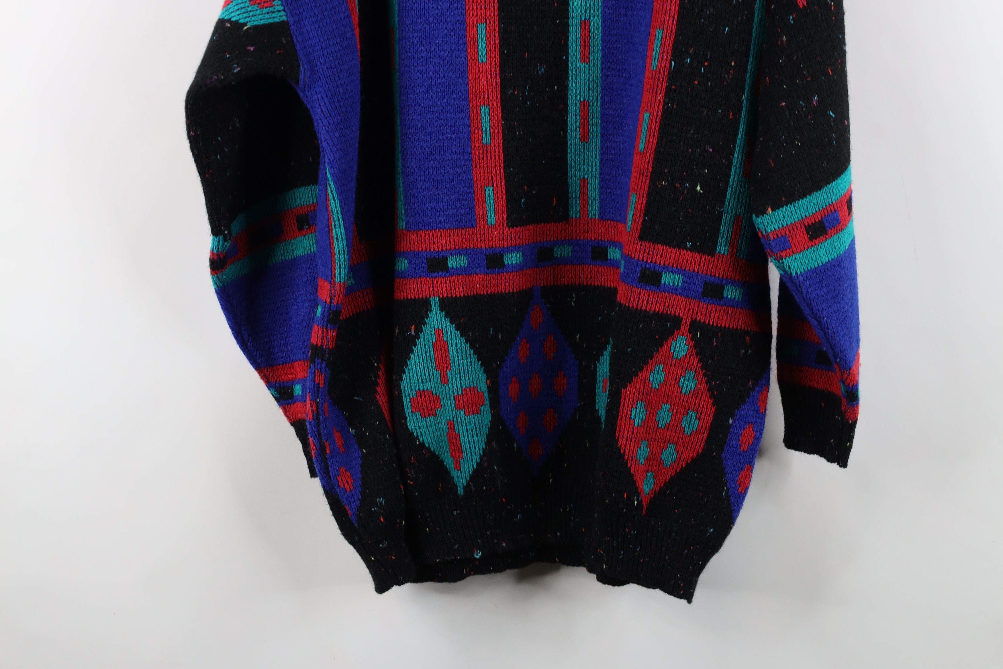 Vintage Vintage 80s Streetwear Geometric Striped Knit Sweater USA Size ONE SIZE - 11 Thumbnail