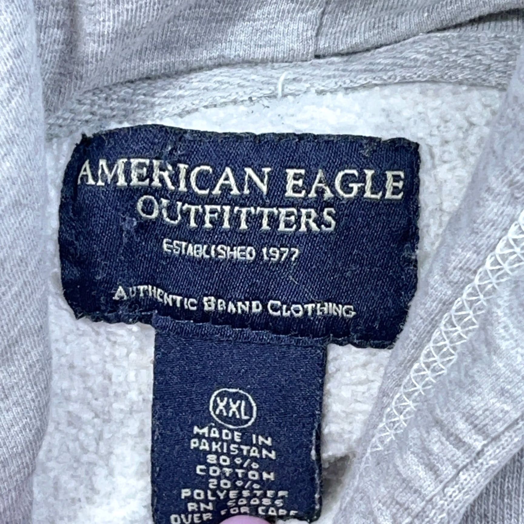 American Eagle Outfitters VINTAGE American Eagle Outfitters Hoodie Men 2XL Gray Sweatshirt AE77 Spellout Hooded Embroidered Logo Classic Sports Pullover Sweatshirt Mens Size US XXL / EU 58 / 5 - 4 Thumbnail