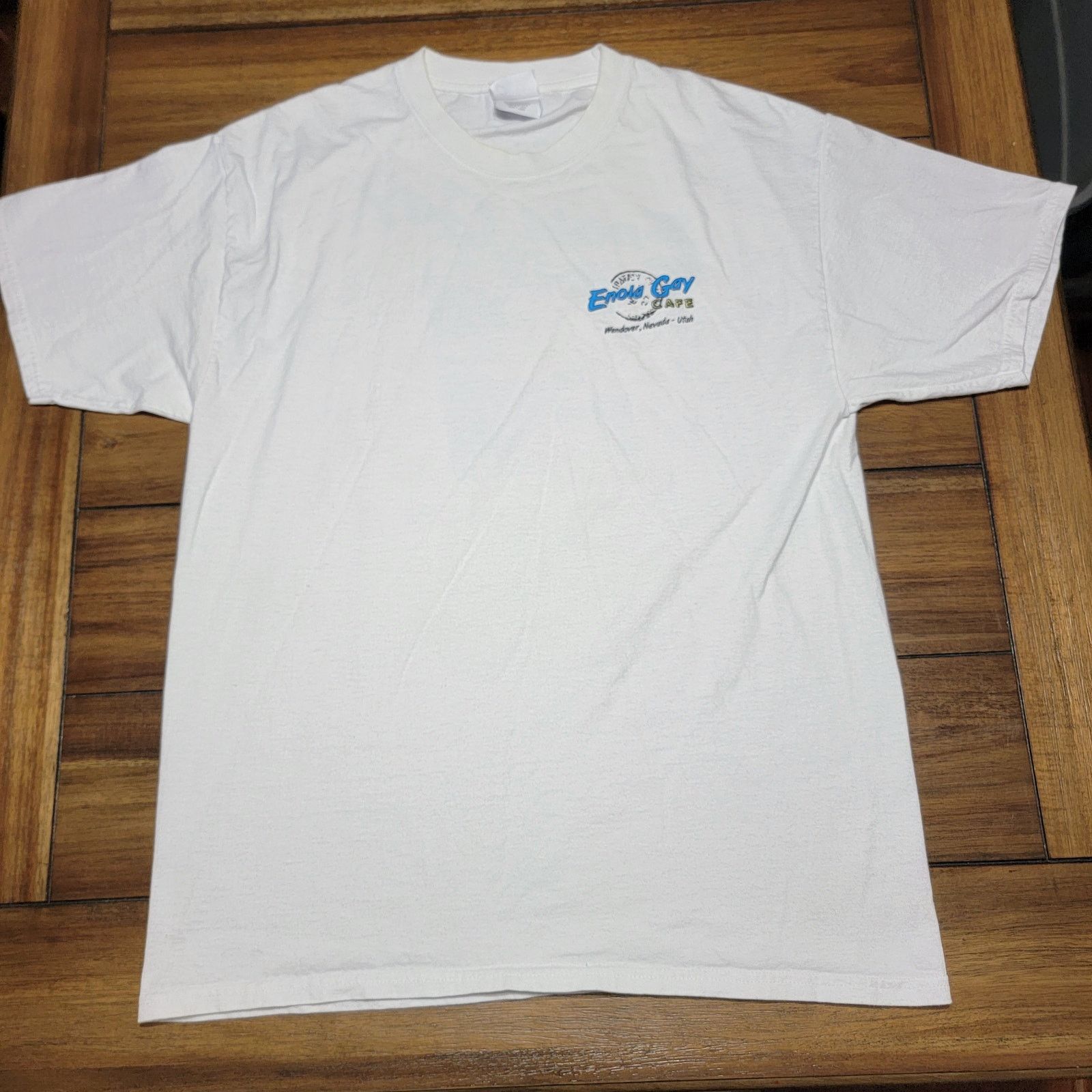 Other Port & Co White Unisex Tee "Enola Gay Cafe" Size Large Size US L / EU 52-54 / 3 - 3 Thumbnail