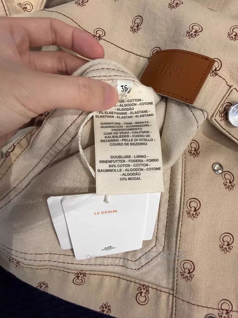Hermes Hermes Logo Patch Full Print Buttoned Jacket - Cotton Size XS / US 0-2 / IT 36-38 - 4 Thumbnail