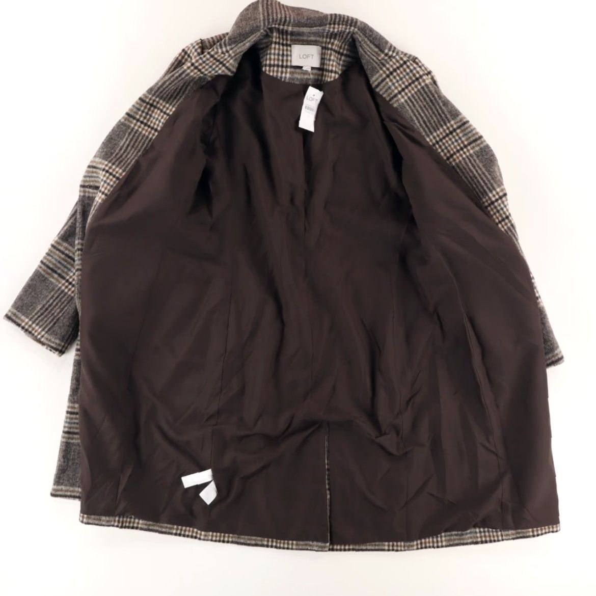 Loft Loft Jacket Gray Women's S Plaid Wool Blend Long Coat Shirt - Men's/Women's? Size S / US 4 / IT 40 - 3 Thumbnail