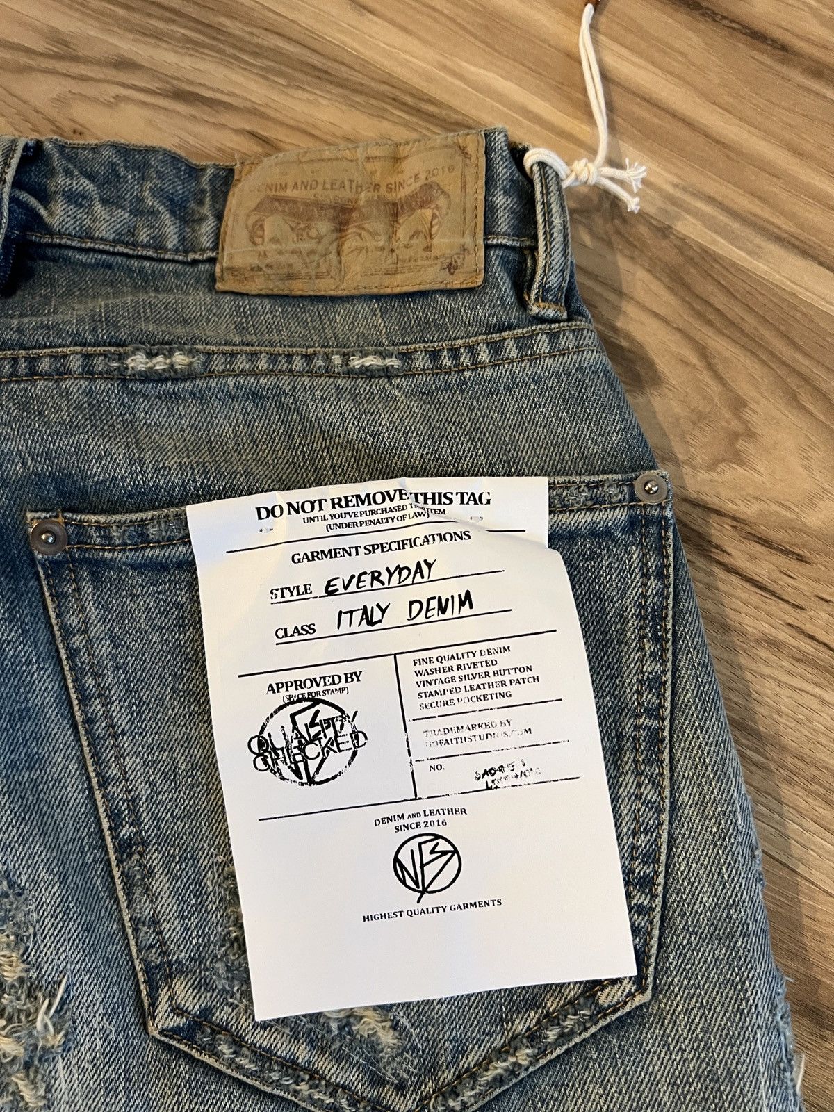 No Faith Studios No Faith Studios Italian Sewn & Worn Bootcut Denim Size US 31 - 9 Thumbnail
