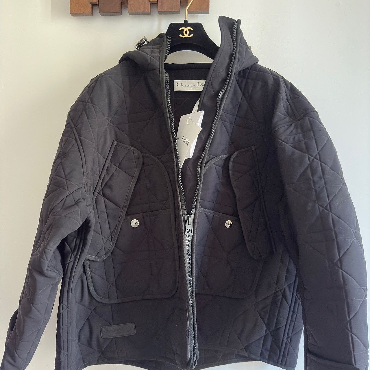 Dior Dior Cannage Quilted Hooded Jacket Size 36 Size XS / US 0-2 / IT 36-38 - 1 Thumbnail
