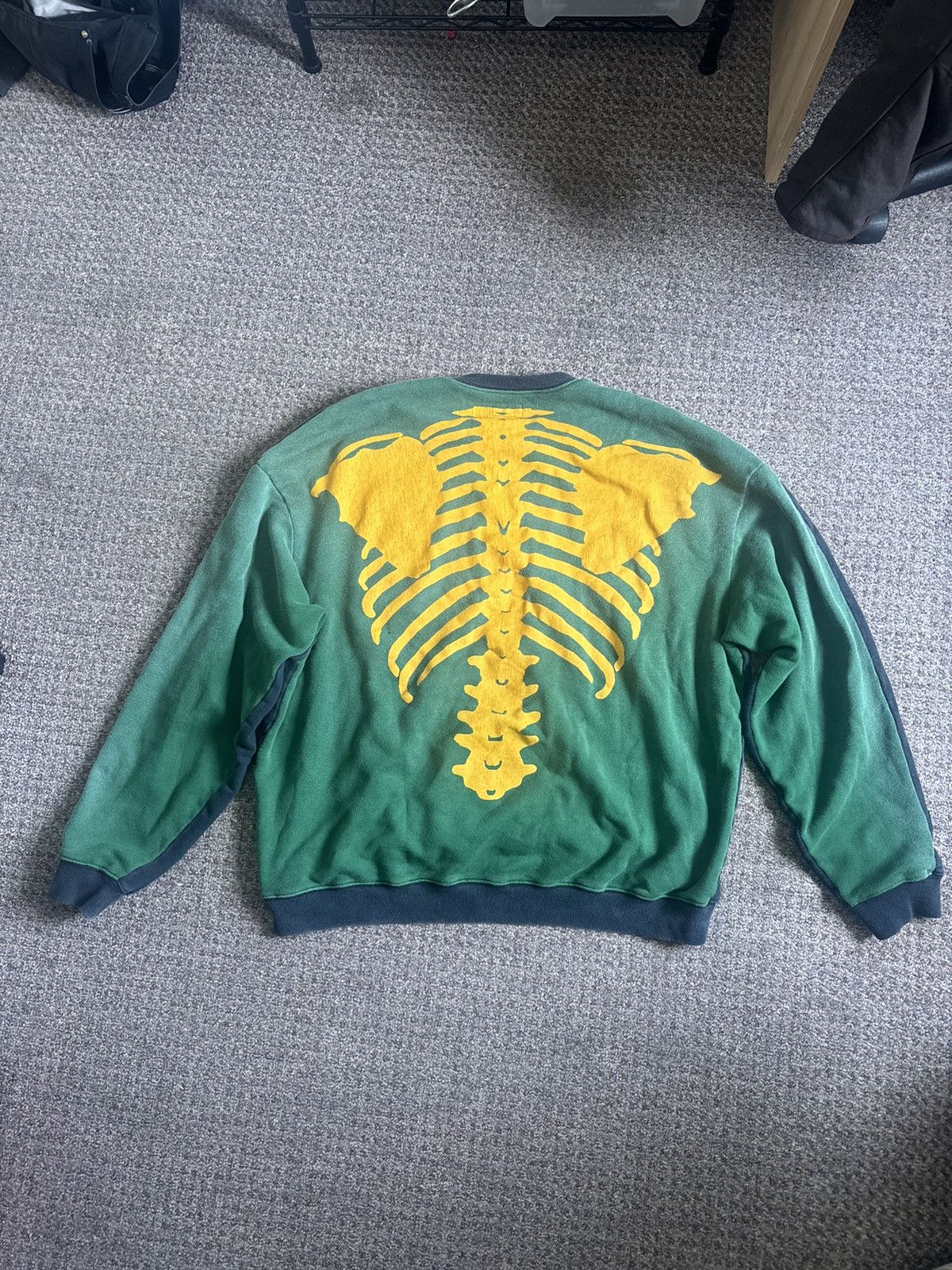 Kapital Kapital Skeleton Fleece Knit 2Tone Sweater Size US XL / EU 56 / 4 - 1 Thumbnail