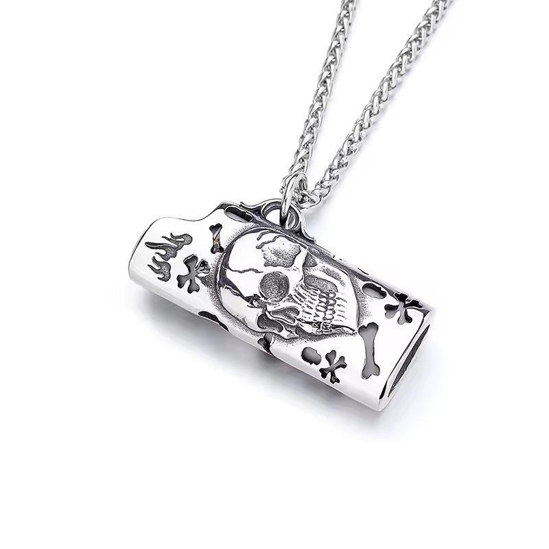 Other Titanium Steel Gothic Punk Skeleton Retro Lighter Size ONE SIZE - 2 Thumbnail