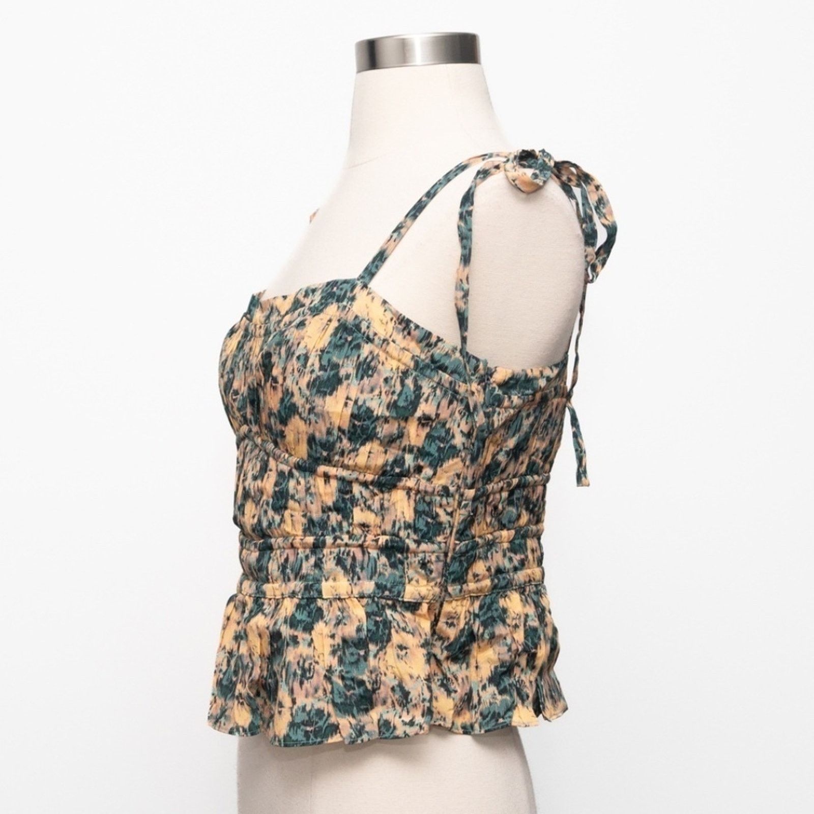 Ulla Johnson Ulla Johnson. Nora Tie Shoulder Silk Peplum Top Size M / US 6-8 / IT 42-44 - 5 Thumbnail