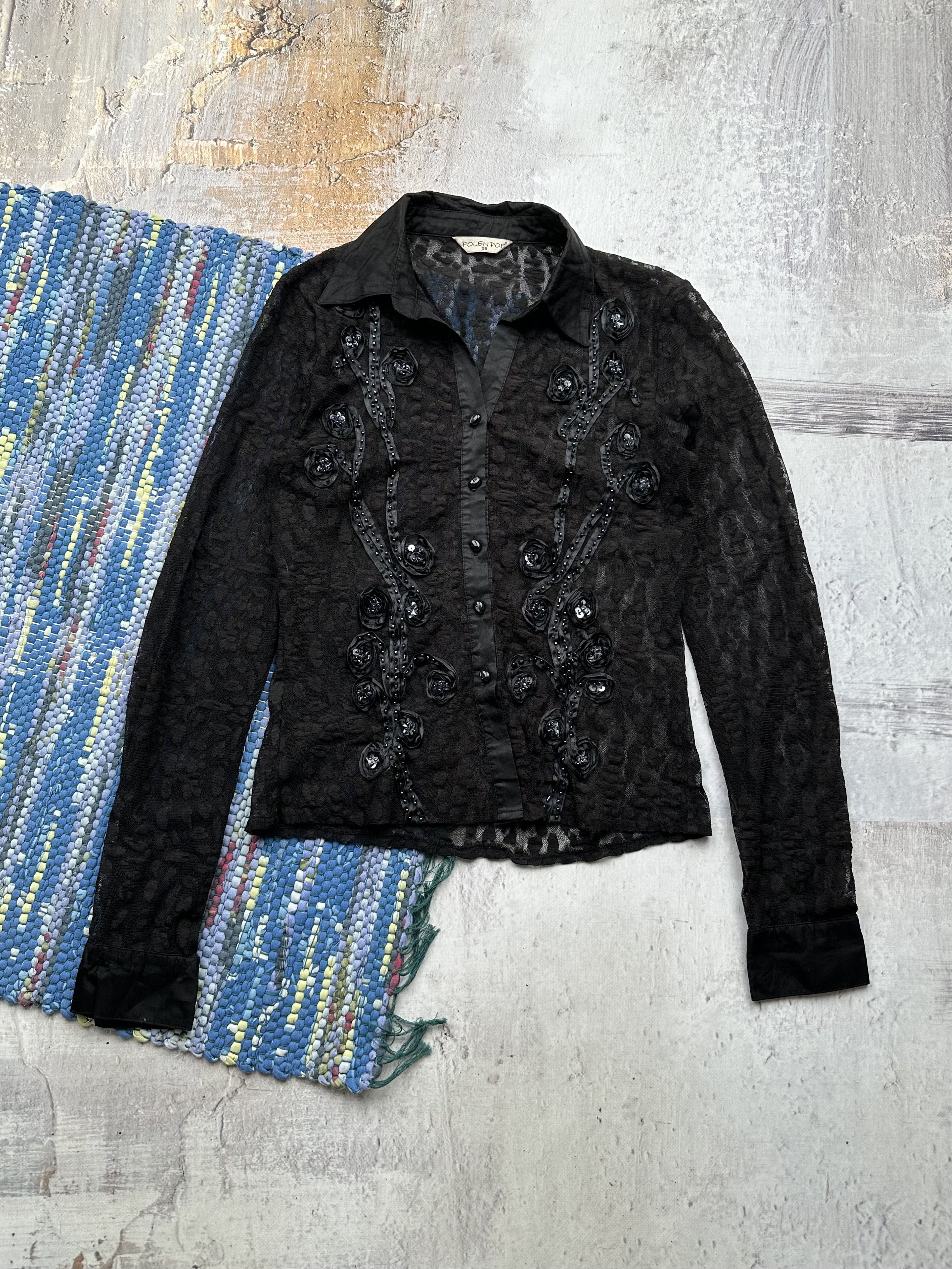 Vintage Vintage Mesh Lace Blouse A133(124) Size M / US 6-8 / IT 42-44 - 1 Thumbnail