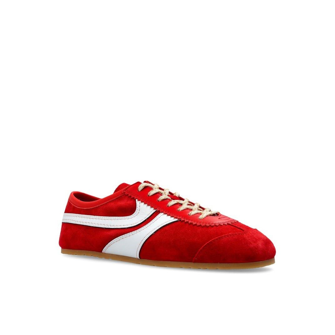 DRIES VAN NOTEN Red Leather Suede Sneakers New & Authentic (
