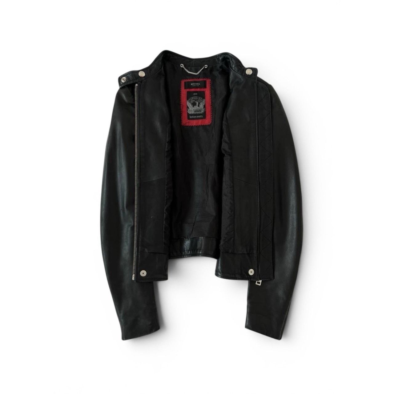 Diesel Diesel Timeless Lambskin Leather Racer Jacket Size XS / US 0-2 / IT 36-38 - 3 Thumbnail