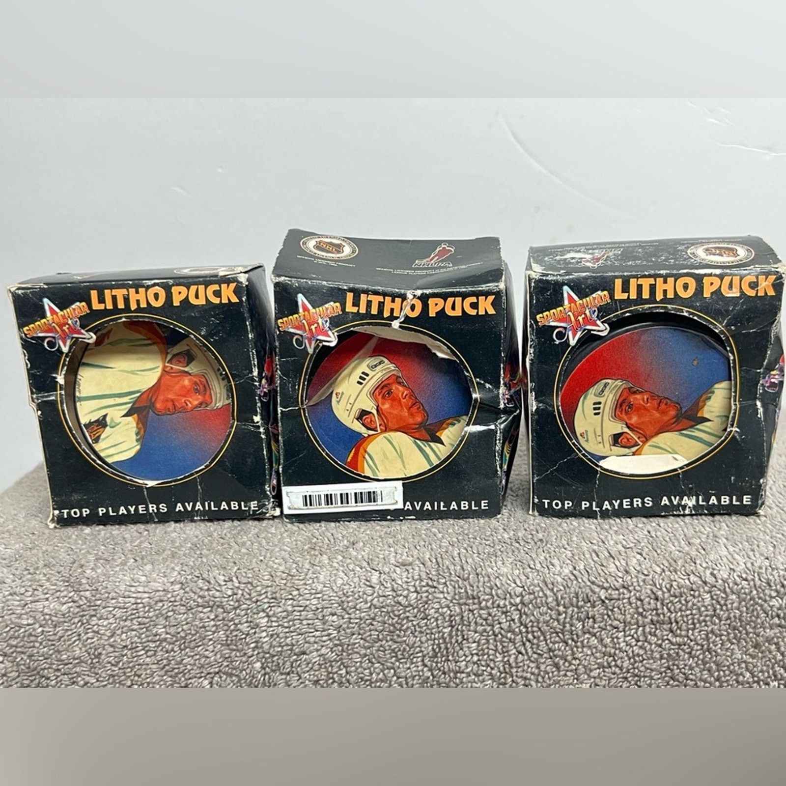 NHL (3) 1996 Litho Pucks Florida Panthers Ed Jovanoski RARE Size ONE SIZE - 1 Thumbnail