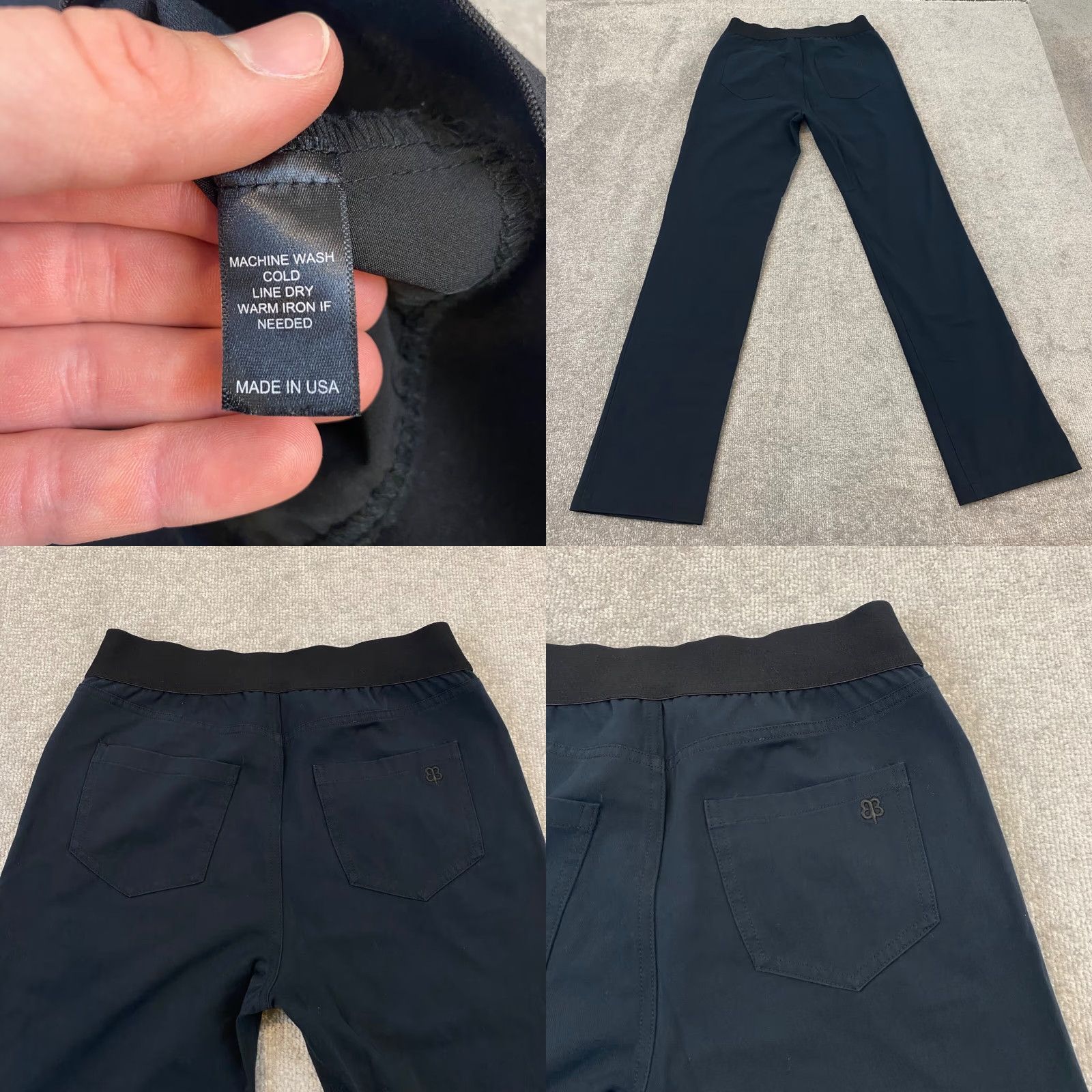 Vintage Betabrand Cotton Twill Elastic Waist Black Pull On Pants Womens Size Medium Size 32" / US 10 / IT 46 - 8 Thumbnail