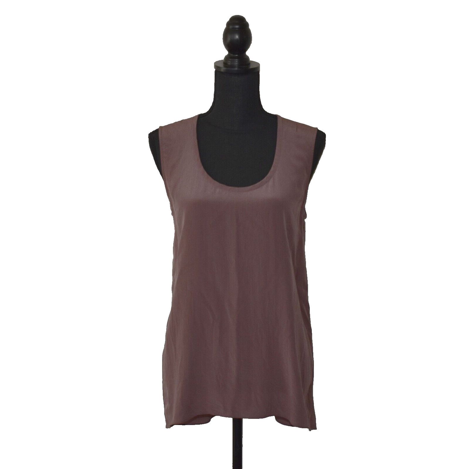 Eileen Fisher EILEEN FISHER Purple-Brown 100% Silk Sleeveless Top Size S Size S / US 4 / IT 40 - 1 Thumbnail