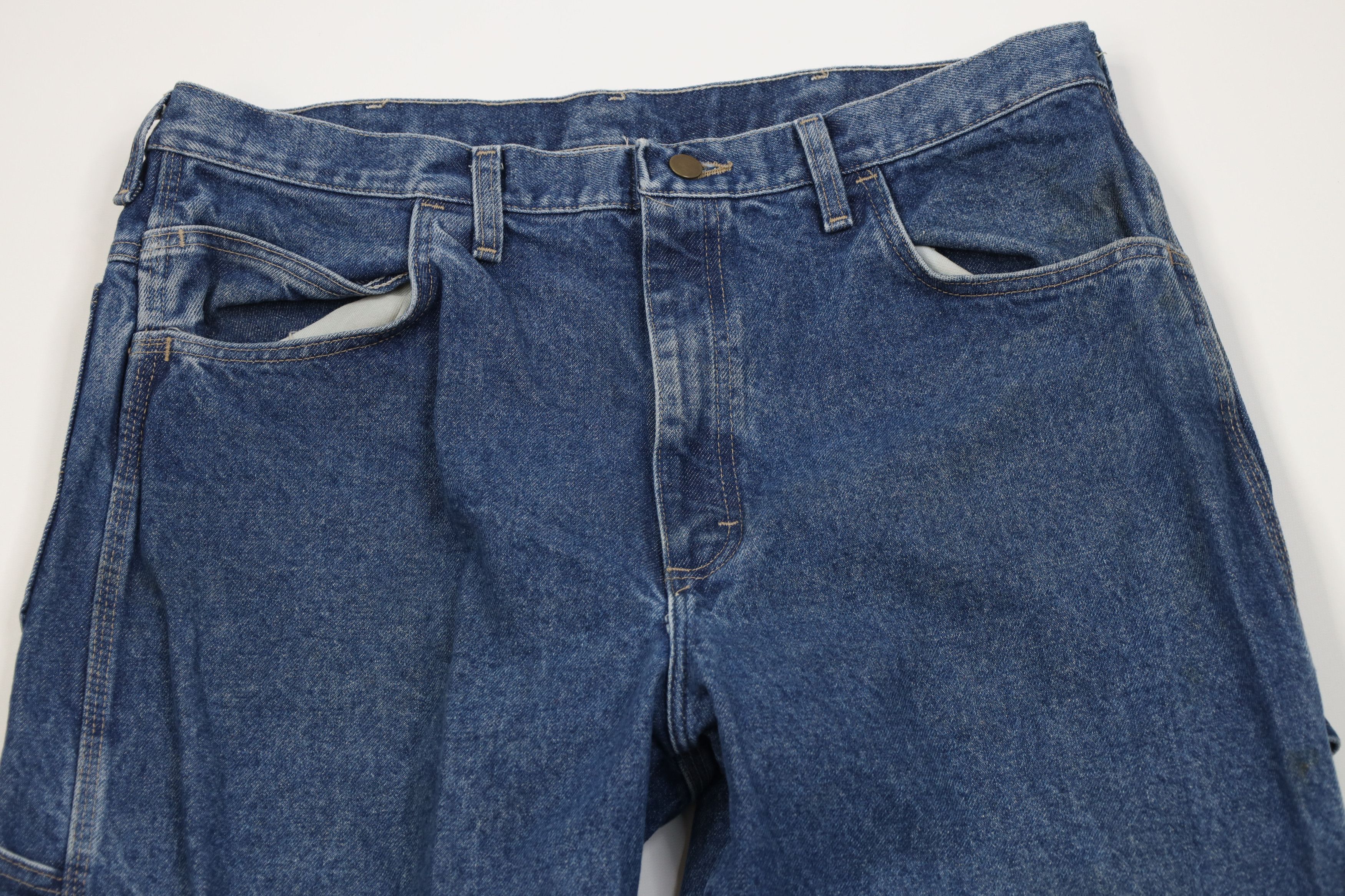 Vintage Bulwark FR Fire Flame Resistant Wide Leg Denim Jeans Blue Size US 38 / EU 54 - 2 Thumbnail