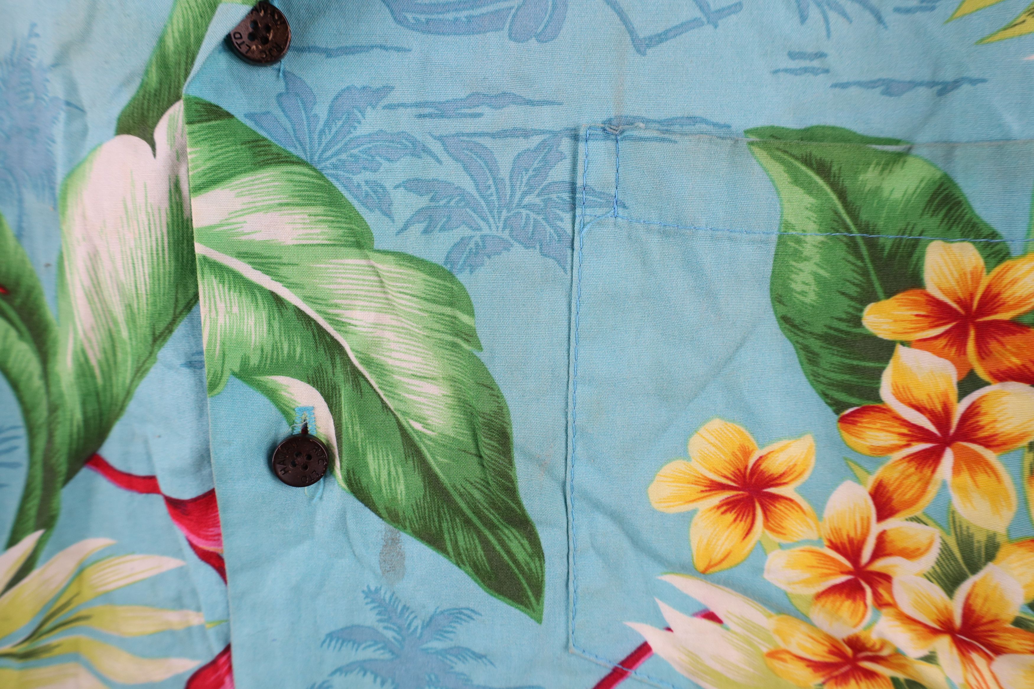 Vintage Vintage 90s Streetwear Flower Luau Hawaiian Button Shirt USA Size US XL / EU 56 / 4 - 4 Thumbnail