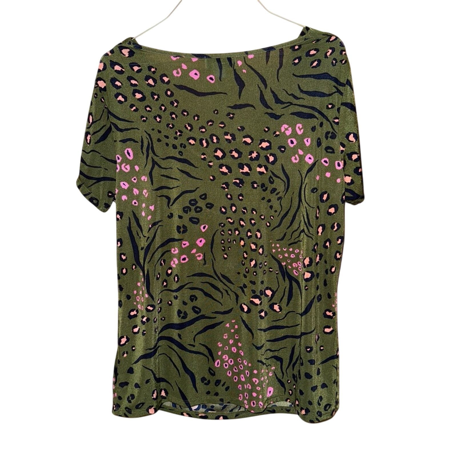 Other Jaclyn Green and Pink Patterned Women's Top Size M Size M / US 6-8 / IT 42-44 - 2 Thumbnail