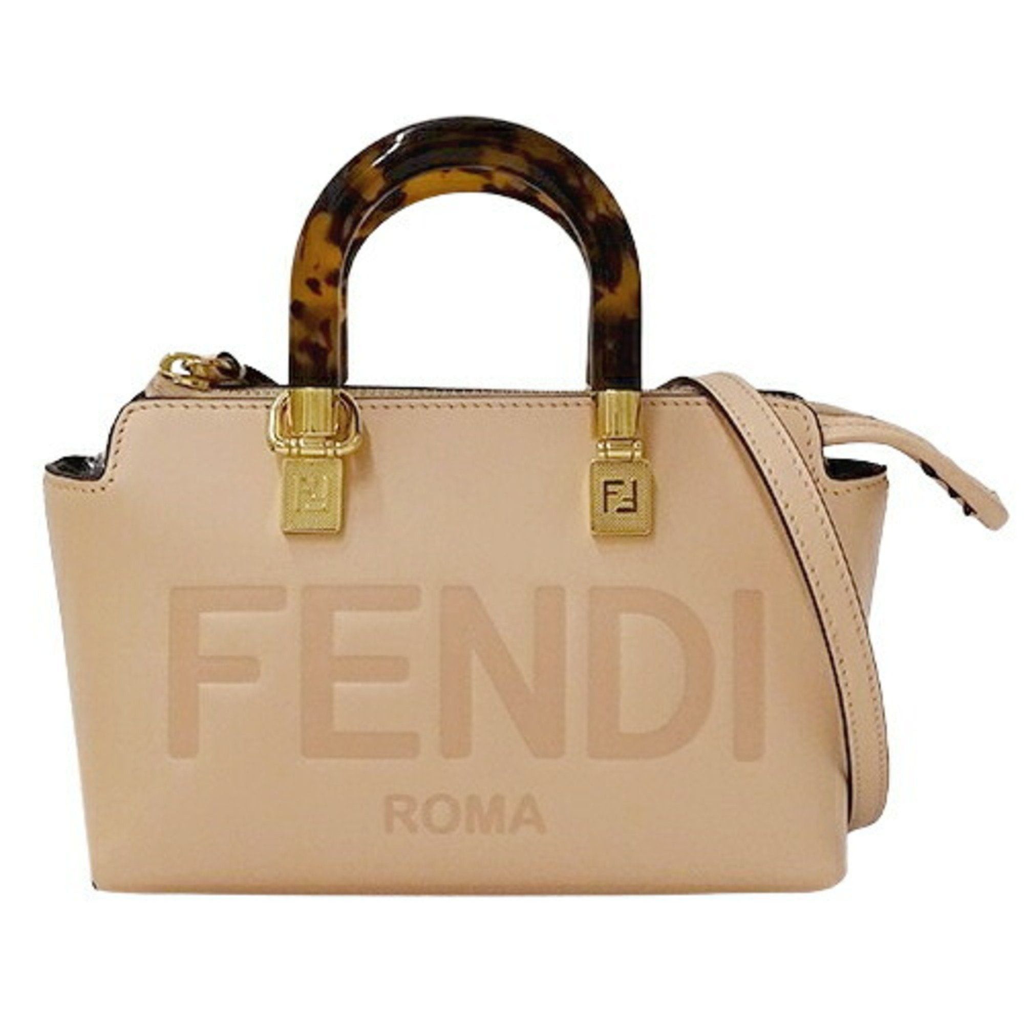 image of Fendi Bag Women's Brand Handbag Shoulder 2Way Visible Mini Leather Light Pink 8Bs067