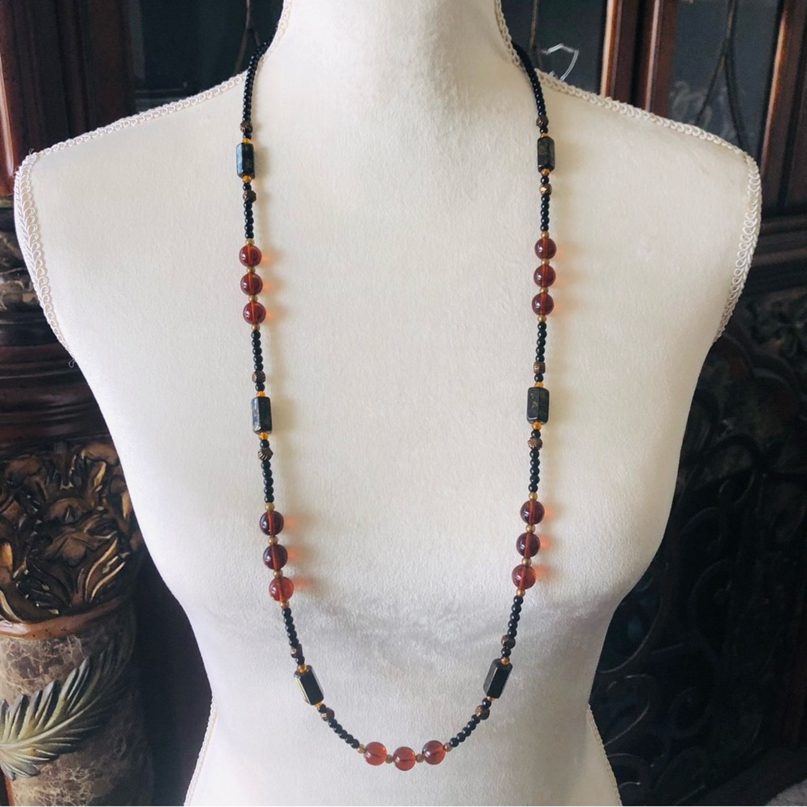 Vintage Vintage 70s natural stone long length necklace Size ONE SIZE - 2 Thumbnail