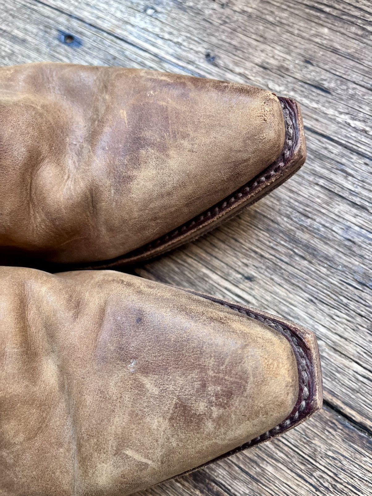 Sendra Sendra Handmade Waxed Leather Western Chelsea Boots Spain Size US 9 / EU 42 - 4 Thumbnail