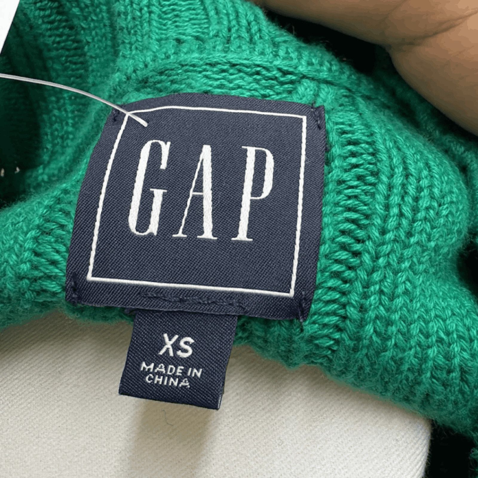Gap VTG Cable Knit Sweater | Gap Green Cotton | Preppy Classic Size XS / US 0-2 / IT 36-38 - 3 Thumbnail