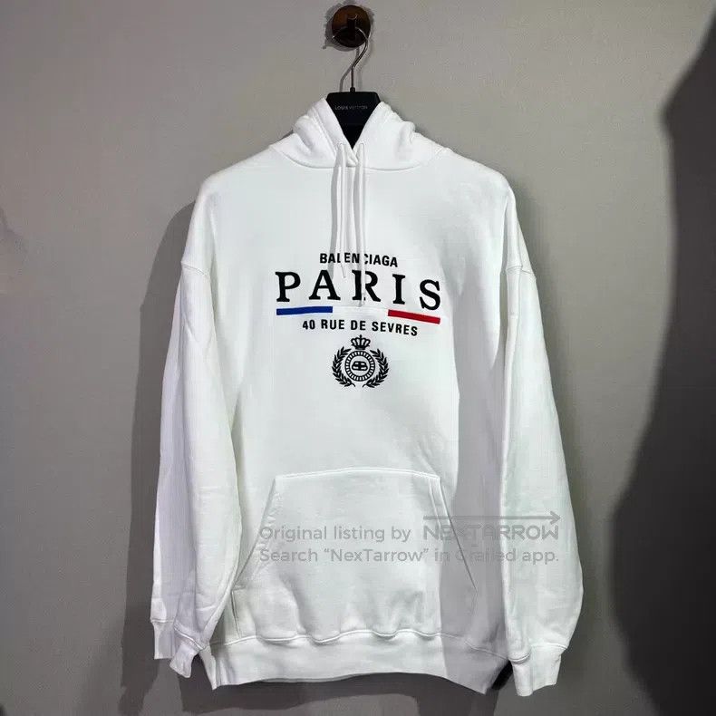 Balenciaga Balenciaga Paris Crown Wheat White Sweatshirt Size US XS / EU 42 / 0 - 1 Thumbnail