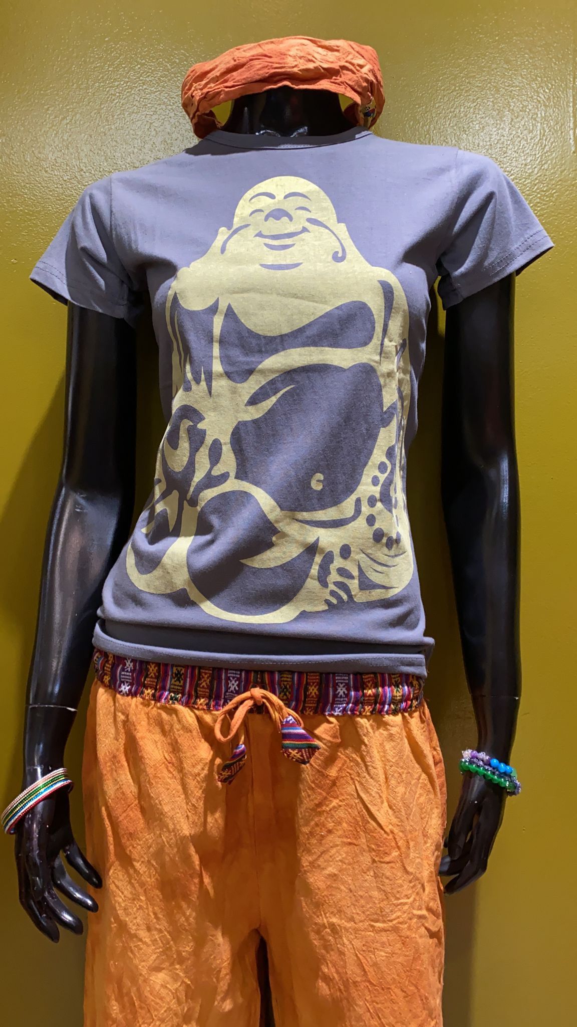 Other Laughing Buddha Painted Cotton Babydoll Tee Shirt Size XL / US 12-14 / IT 48-50 - 1 Preview