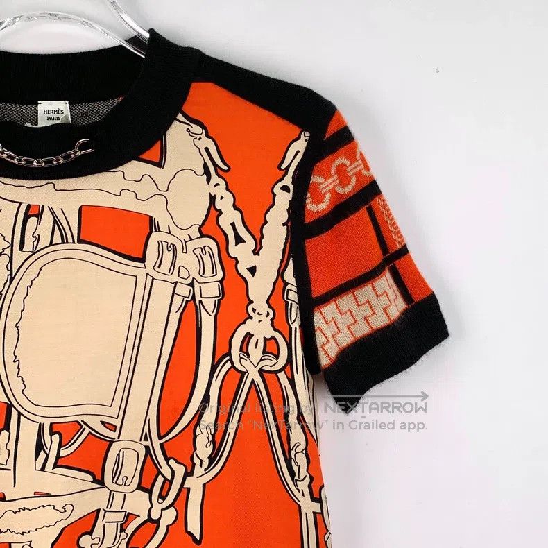 Hermes Hermes Color-block geometric pattern print silk round-neck Size XXS / US 00 / IT 34 - 3 Thumbnail