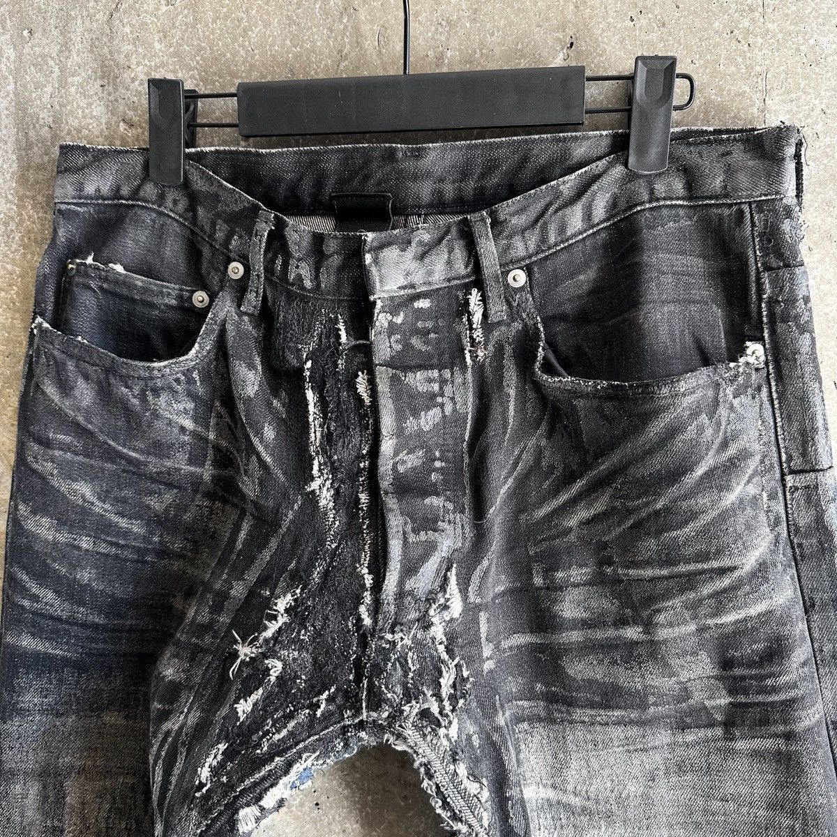 Dior Dior THRASHED AW03 “LUSTER” BORO Waxed Repair Denim By Hedi Size US 32 / EU 48 - 11 Thumbnail