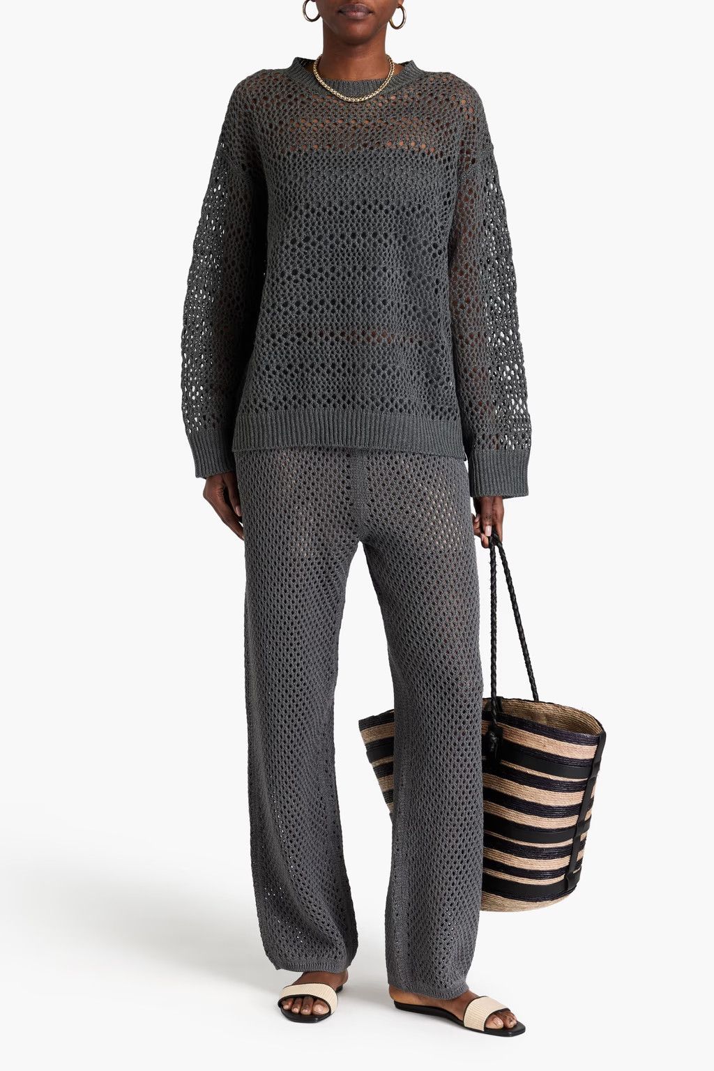 Brunello Cucinelli o1y0825 Crewneck Sweater in Lead Size M / US 6-8 / IT 42-44 - 2 Thumbnail