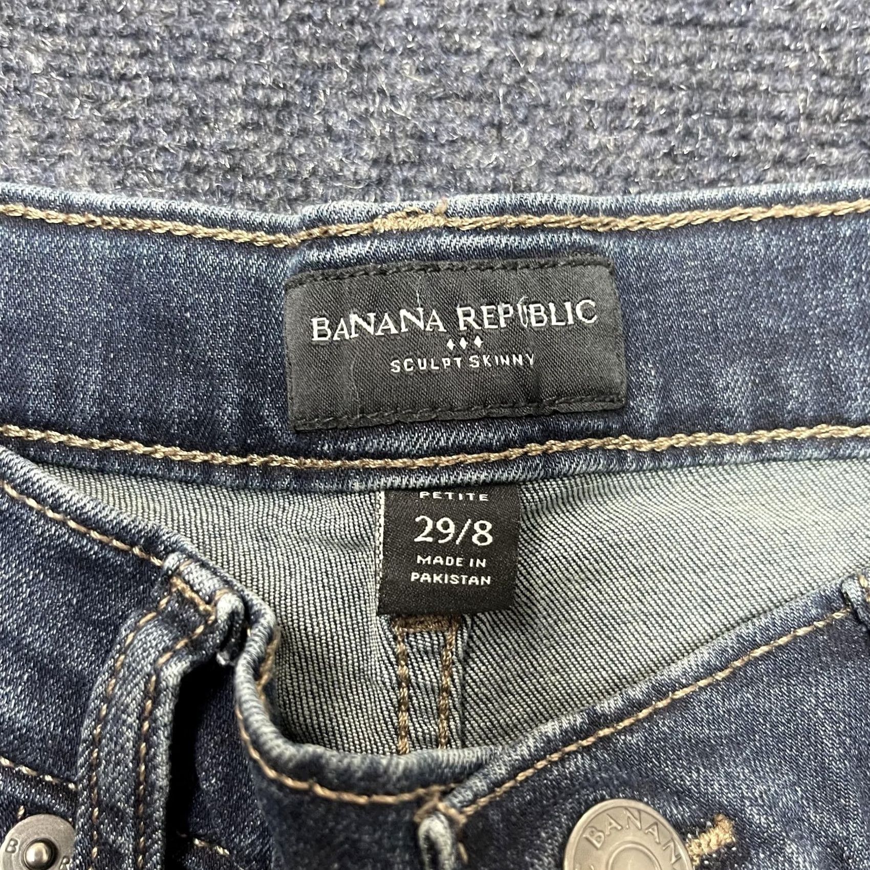 Banana Republic Banana Republic Sculpt Skinny Jeans Womens 29/8 Petite Blue Mid Rise Denim Jeans Size 29" - 3 Thumbnail
