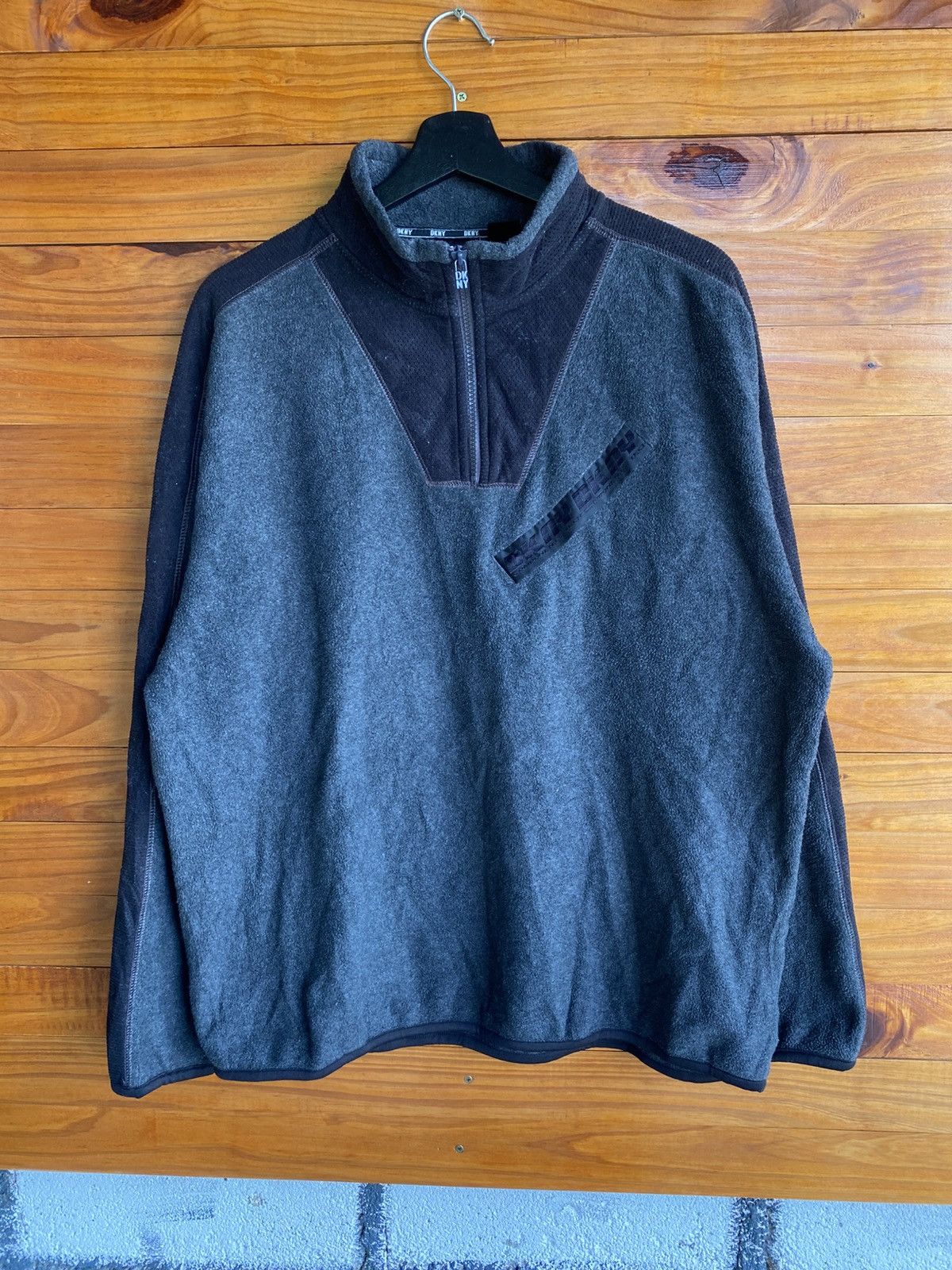 DKNY Vintage DKNY Active Half-Zip Fleece Pullover Sweatshirt Size US L / EU 52-54 / 3 - 3 Thumbnail