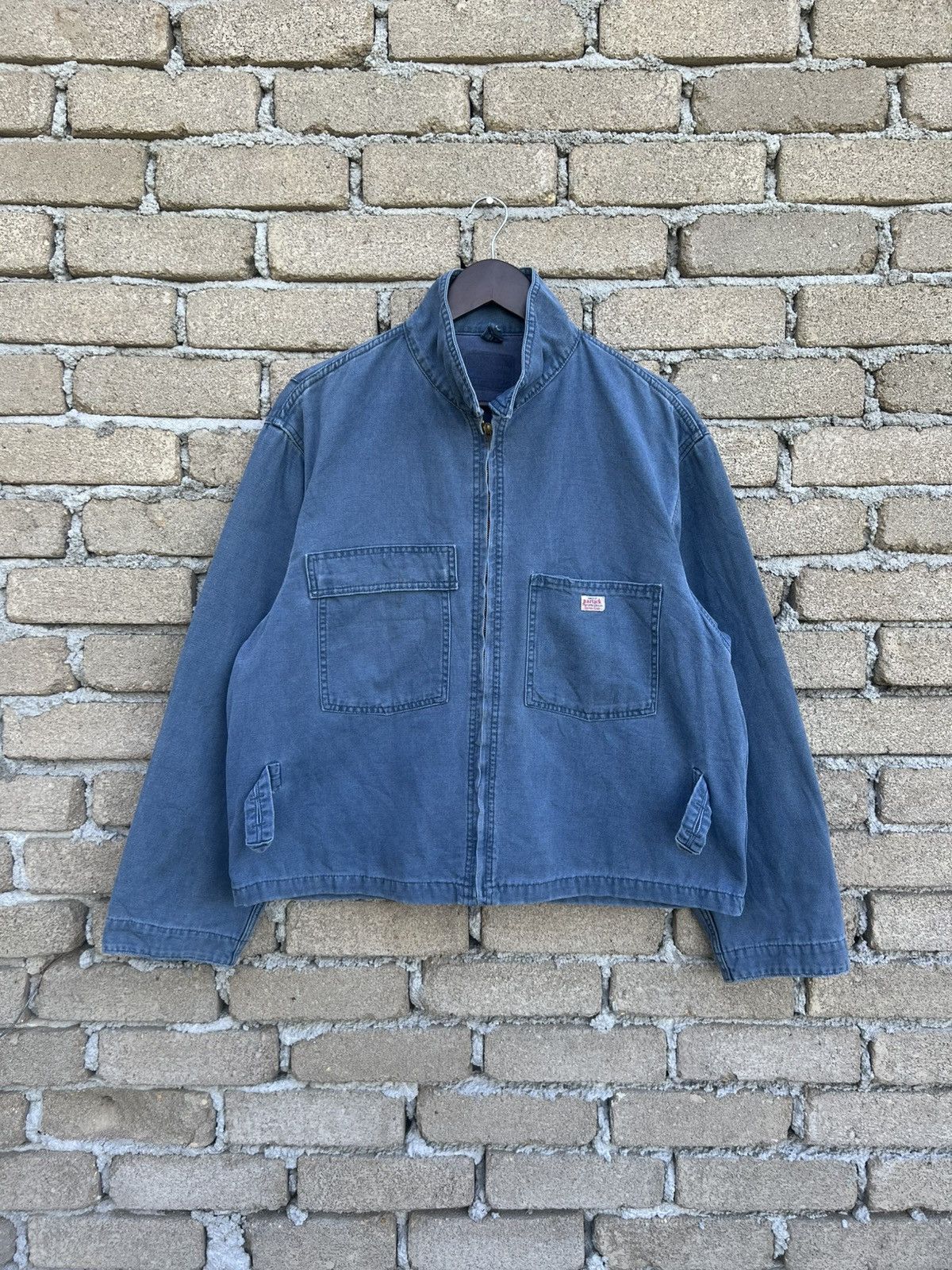Japanese Brand Vintage Bartack Natural Denim Zipper Jacket Workwear Style Size US M / EU 48-50 / 2 - 2 Thumbnail