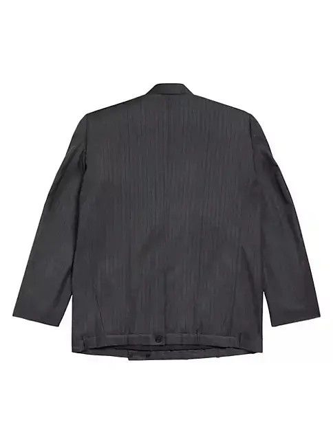 Balenciaga o1bcso1str0625 Deconstructed Jacket in Dark Grey Size M / US 6-8 / IT 42-44 - 2 Thumbnail