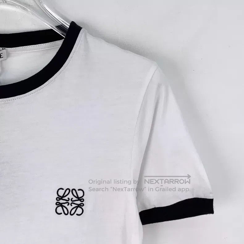 Loewe Loewe White logo embroidered cotton crew-neck short-sleeve Size S / US 4 / IT 40 - 3 Thumbnail