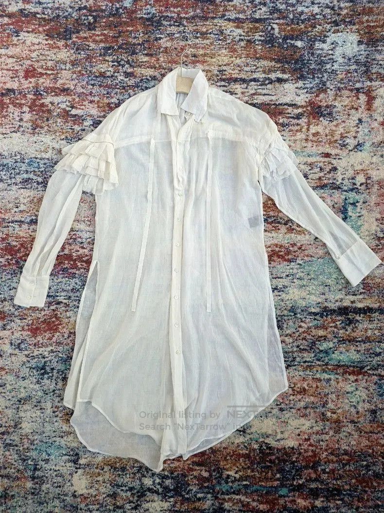 Ann Demeulemeester elegant long shirt with ruffled sleeves . Size US M / EU 48-50 / 2 - 5 Thumbnail