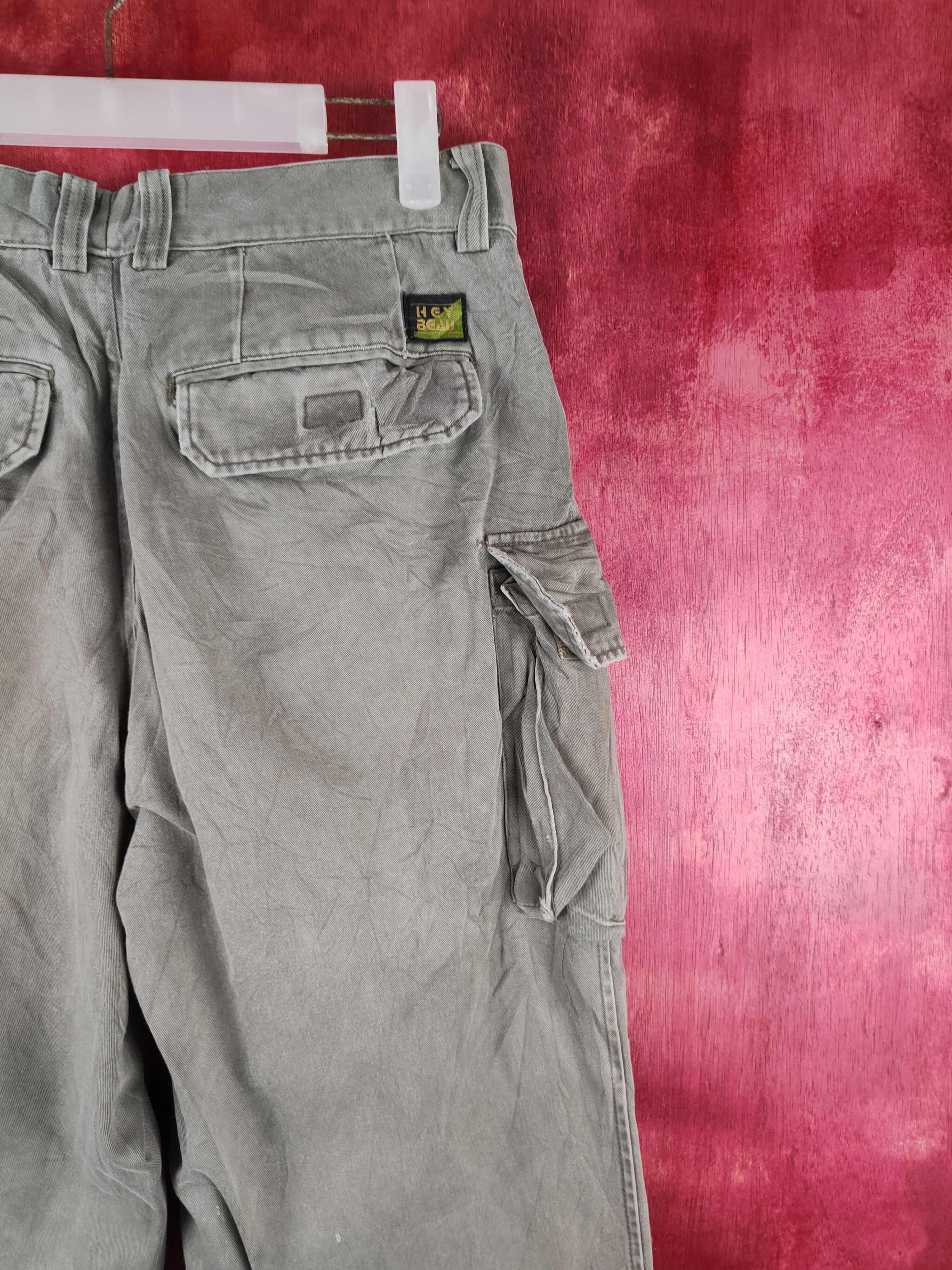 Japanese Brand Hey Beau Green Faded Multipocket Cargo Pants N#34 Size US 30 / EU 46 - 11 Thumbnail
