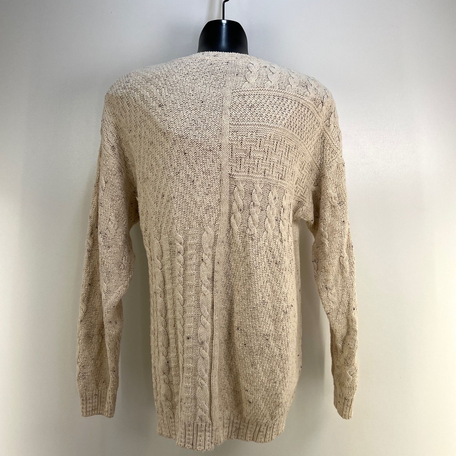 Vintage 90s Liz Wear Ivory Cotton Knit Oversized Crewneck Sweater Size US S / EU 44-46 / 1 - 7 Thumbnail