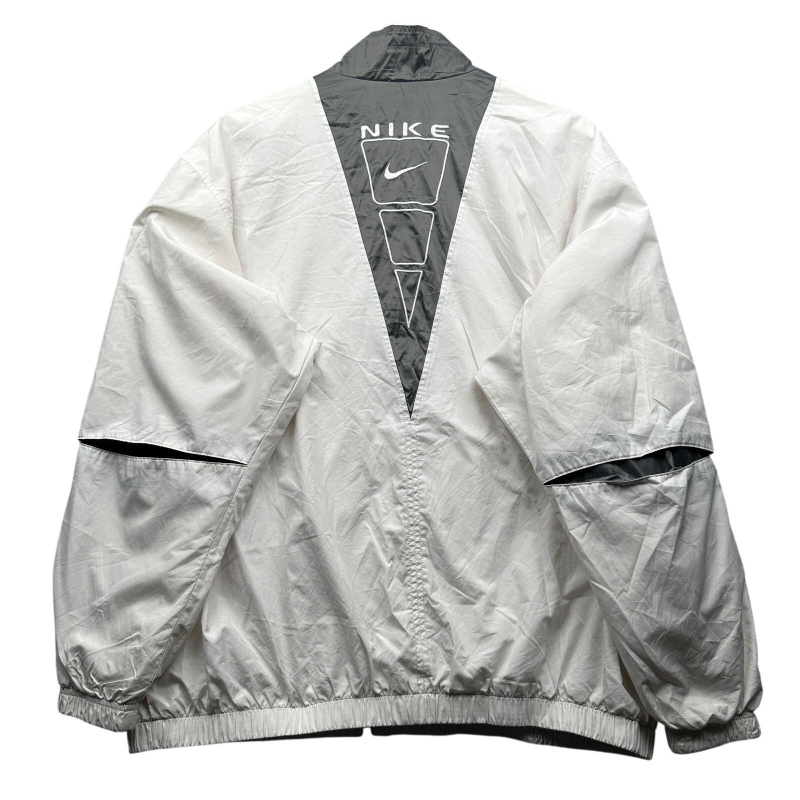 Nike Vintage Y2K Nike Windbreaker Jacket Womens XXL White Gray Size XXL / US 16-18 / IT 52-54 - 2 Thumbnail