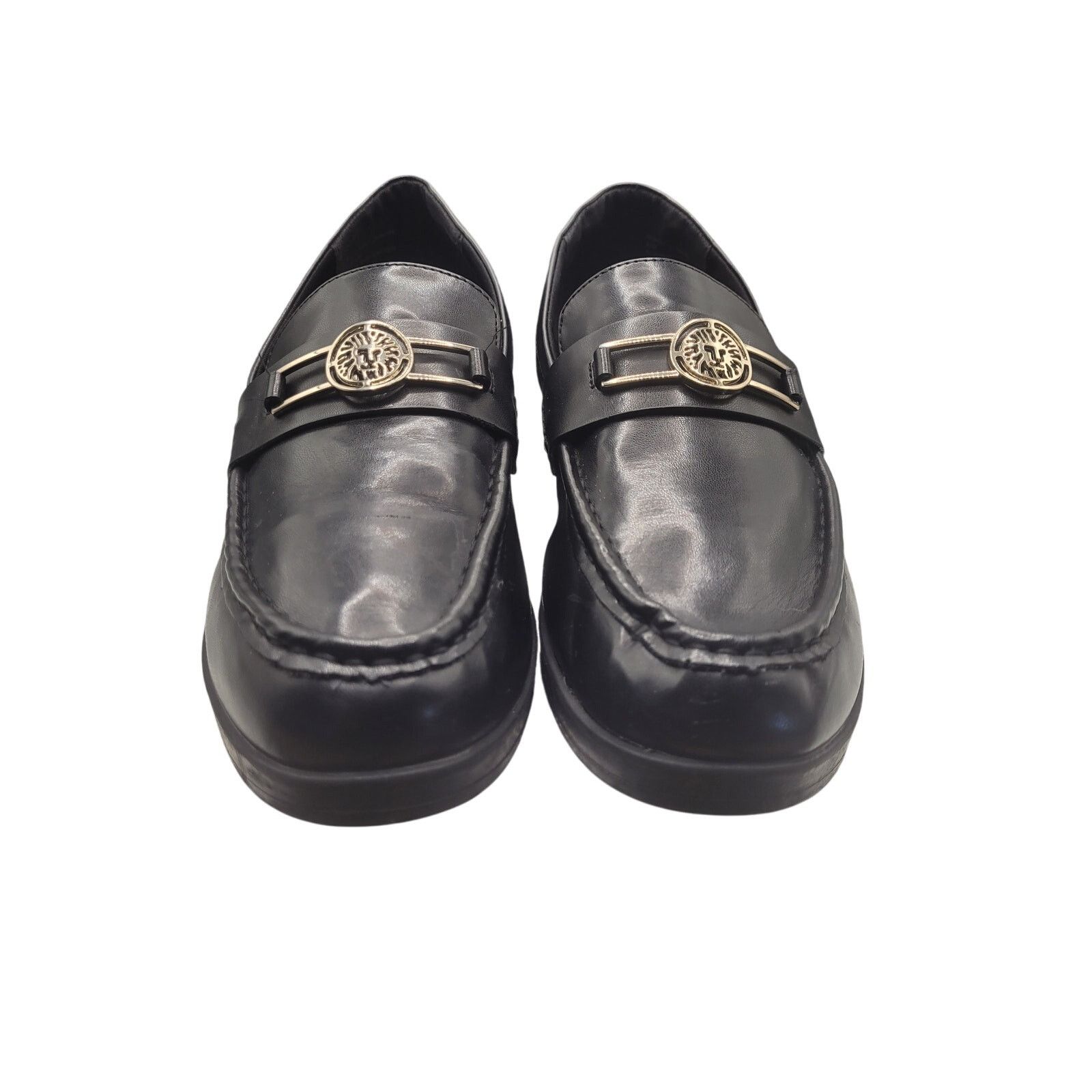 Anne Klein Anne Klein Black Loafers Flex Slip On Gold Emblem Sz 9.5 Size US 9.5 / IT 39.5 - 4 Thumbnail