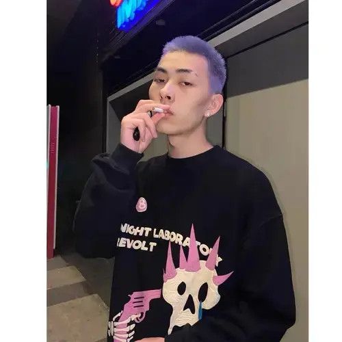 Skeletonprint black crewneck