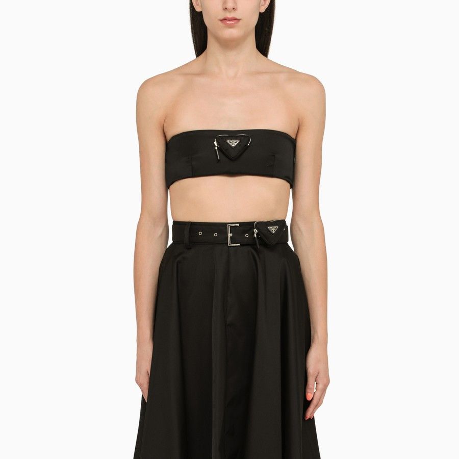 Prada o1d2blof0924 Short Top in Black Size S / US 4 / IT 40 - 1 Thumbnail
