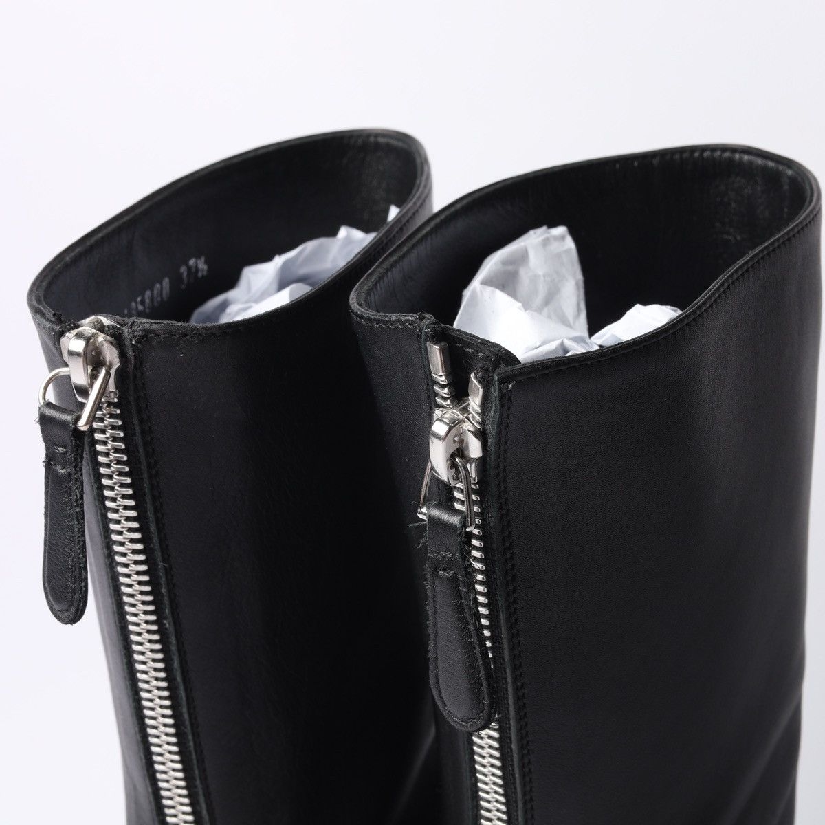 Alexander McQueen Alexander McQueen Black Mid-Calf Leather Boots Shoes Size US 7.5 / IT 37.5 - 8 Thumbnail